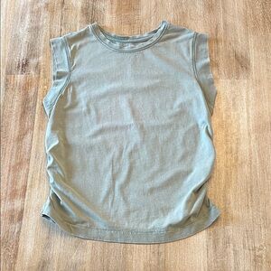 a.n.a Sleeveless Green Ruched Tee M